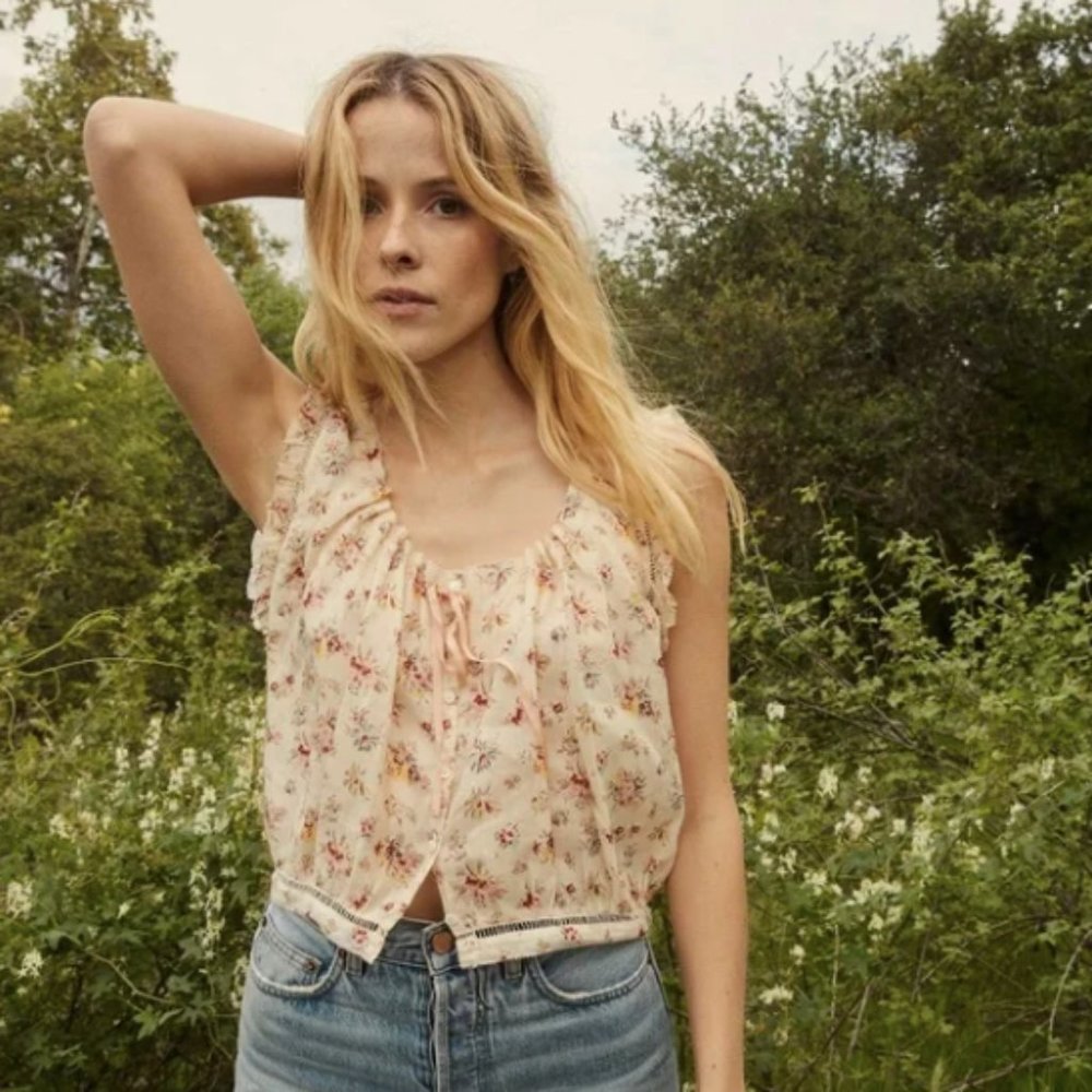 BNWT Doen Traveler Top – Tuileries Blooms print